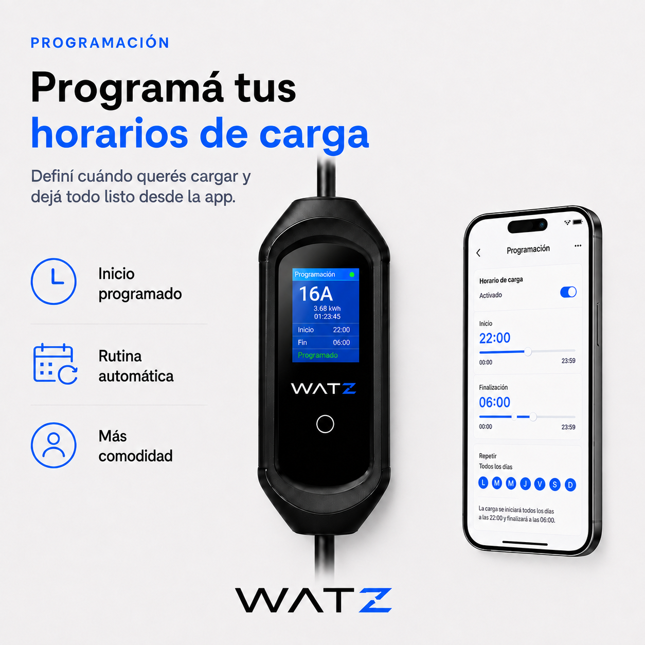 Programación de horarios de carga